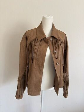 Guess Brown Suede Fringe Jacket